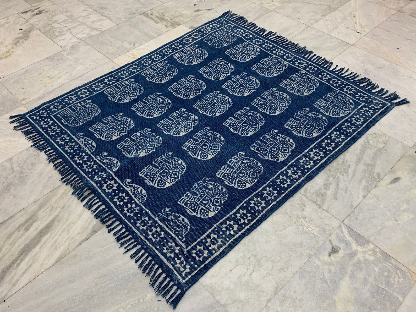 7x7 Square Rug Handmade Cotton Rug Indian Rug Area Rug Etsy