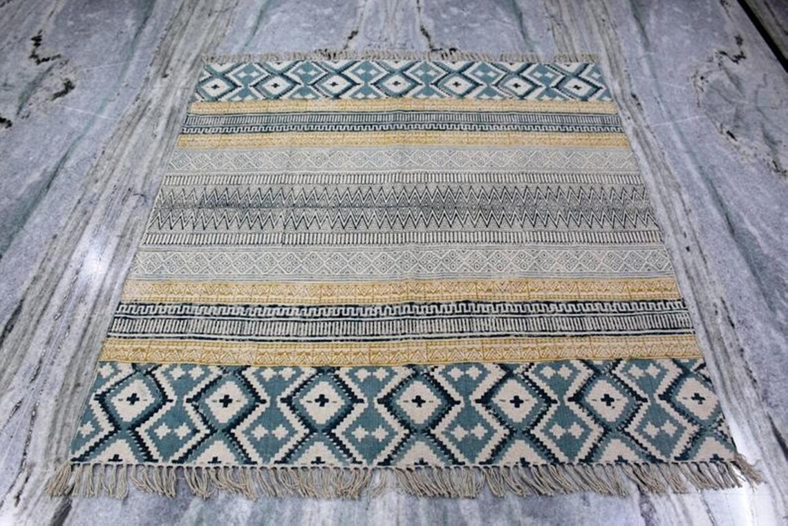 Square Rug 6x6 Handmade Square Rug Indian Rug Area Rug Etsy