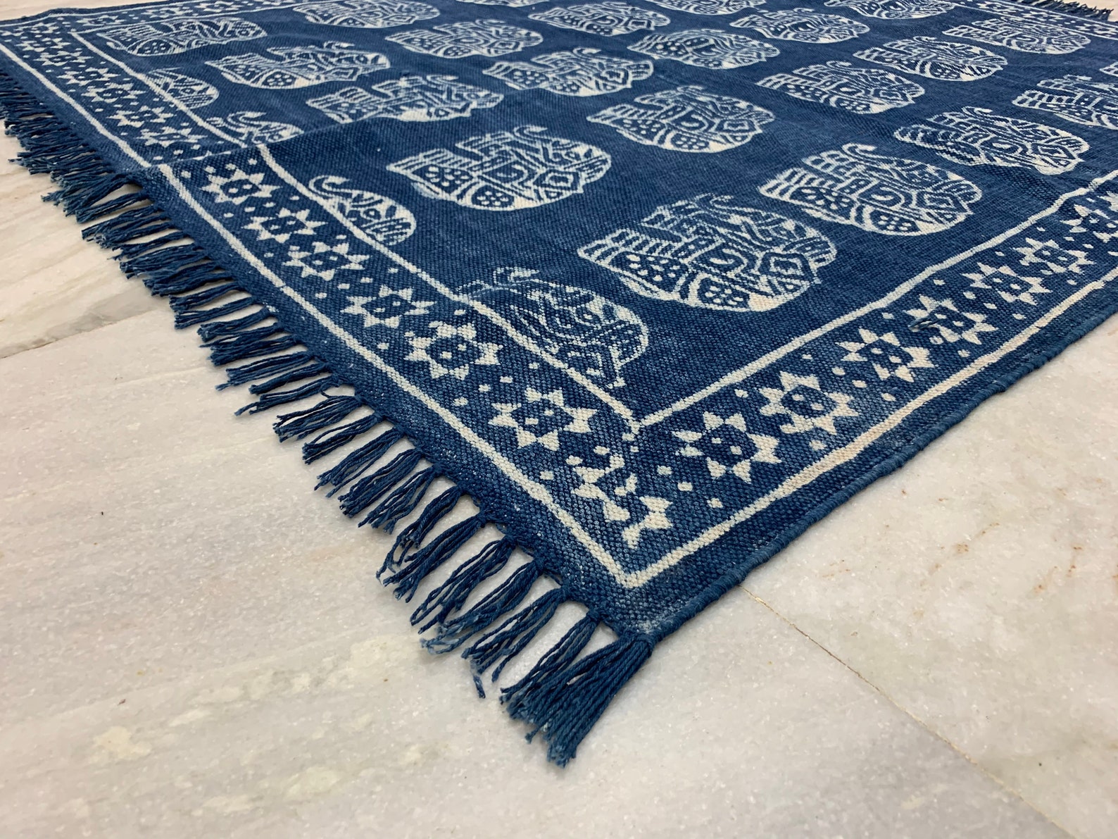 7x7 Square Rug Handmade Cotton Rug Indian Rug Area Rug Etsy