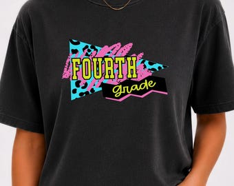 4th Fourth Grade Retro 90's PNG graphic download file - DTG, DTF, Sublimation