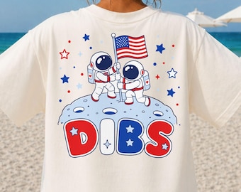 Patriotic Astronaut DIBS svg, Fourth of July Space Shirt Design (png, svg)