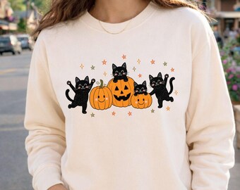 Black Cat Pumpkin Halloween PNG, Spooky Season Shirt Design (Digital Download)