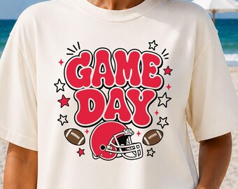 Game Day Football SVG, Football Game Day Shirt Design, Retro Football SVG, Football Helmet SVG, Game Day Cricut Cut File