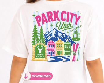 Park City Utah Ski Resort Design, Deer Valley Mountain Graphic (SVG PNG)