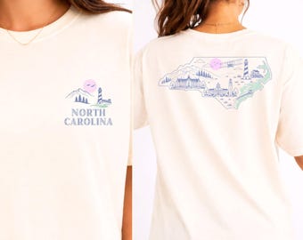 North Carolina State Outline Landscape SVG, Blue Ridge, Appalachian, Outer Banks Cricut File