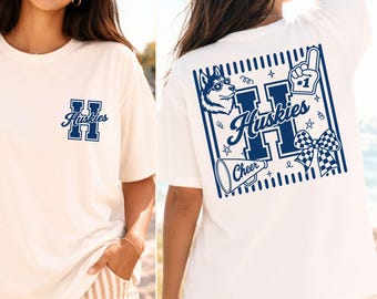 Huskies Cheer SVG PNG Bundle, School Spirit Design for Game Day Apparel