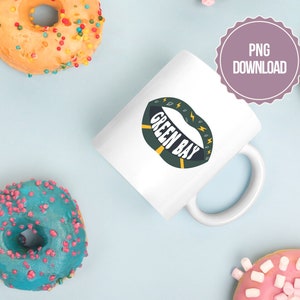 Green Bay Wisconsin Retro Rocker Lips With Text 80's PNG Graphic ...