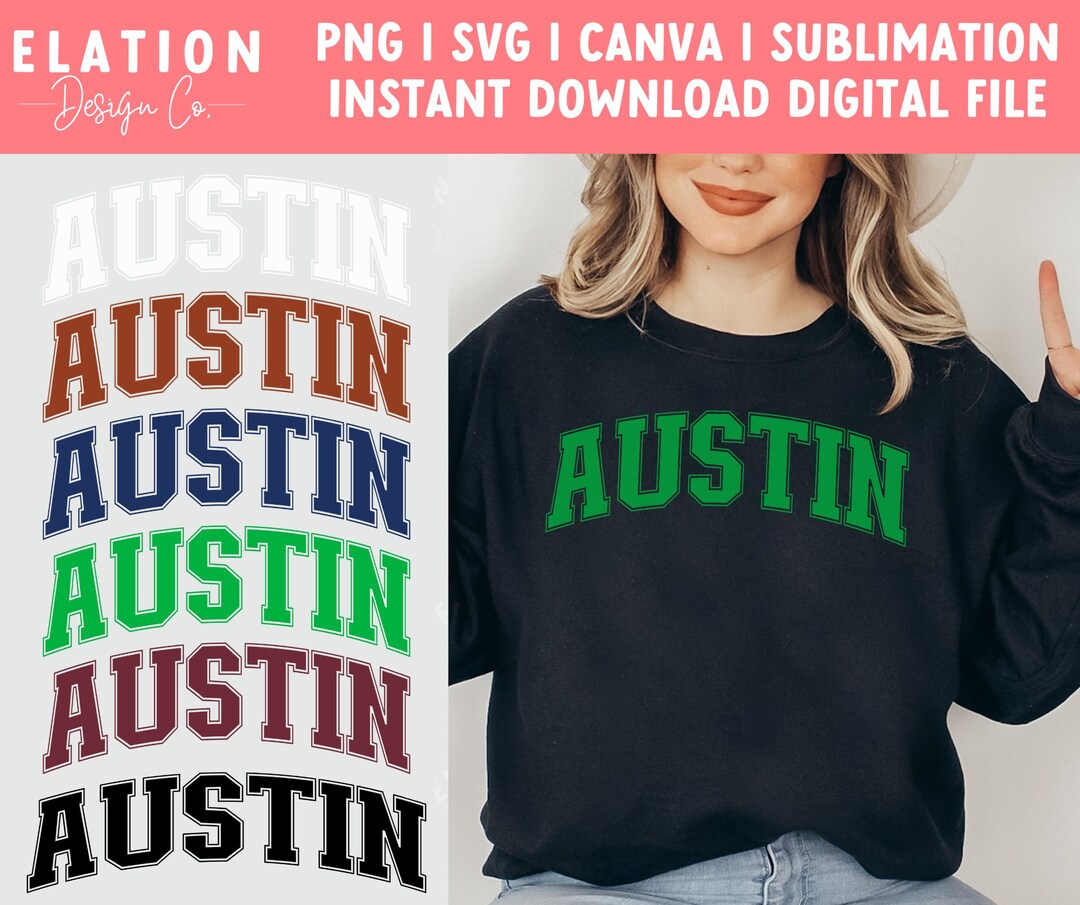 Austin Texas Collegiate Varsity Svg and Png Graphic Download File - DTG ...