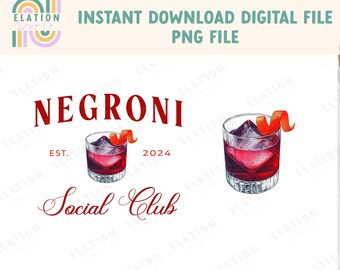 Negroni Social Club PNG graphic download file - DTG, DTF, Sublimation
