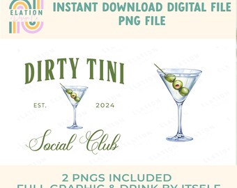 Dirty Martini Tini Time PNG graphic download file - DTG, DTF, Sublimation