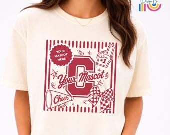 Custom Cheer SVG PNG, School Mascot Cheerleader Team Spirit Football Game Day