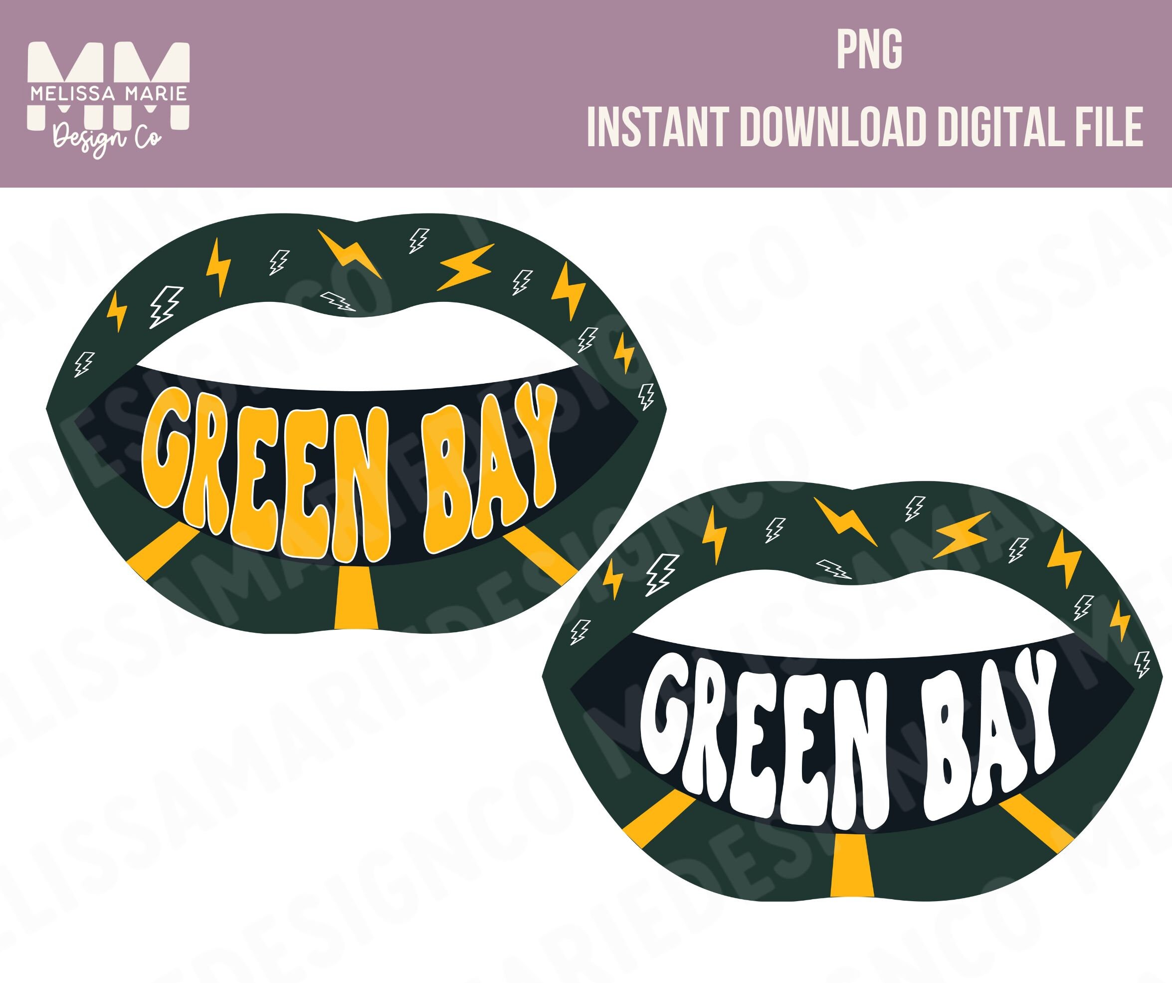 Green Bay Wisconsin Retro Rocker Lips With Text 80's PNG Graphic ...