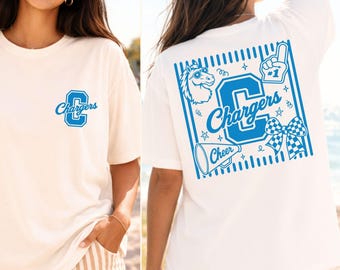 Chargers Cheer SVG PNG Bundle, School Spirit Design for T-Shirts and Game Day Accessories