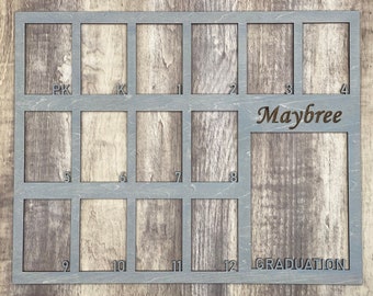 Personalized School Photo Insert: Wooden School Years Picture Frame