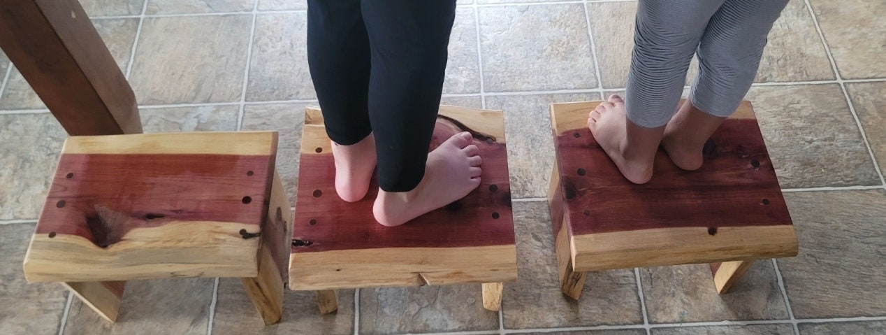 Cedar Live Edge Step Stool, Pet Stool, Kid's Steep Stool, Kitchen Stool