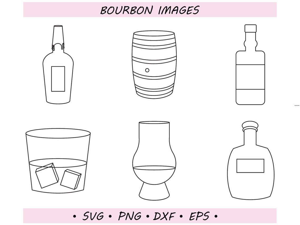 Bourbon SVG Cut File Bundle, Bourbon Barrel, Bourbon Bottle, Whiskey