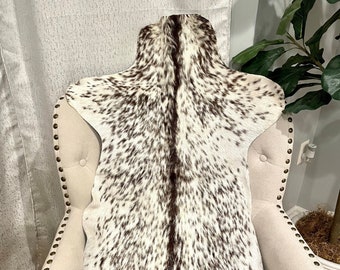 Genuine Hair On Speckled Goathide Rug, Goat Hide