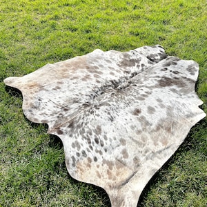 Genuine Tricolor Cowhide Rug, Speckled Brazilian Cow Hide Rug - Etsy
