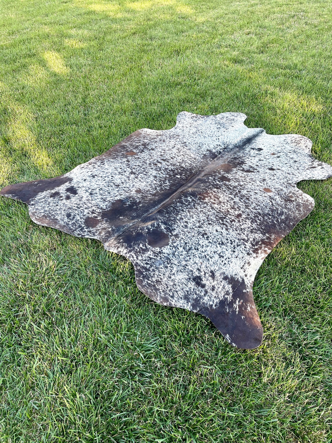 Genuine Tricolor Cowhide Rug, Speckled Brazilian Cow Hide Rug Etsy