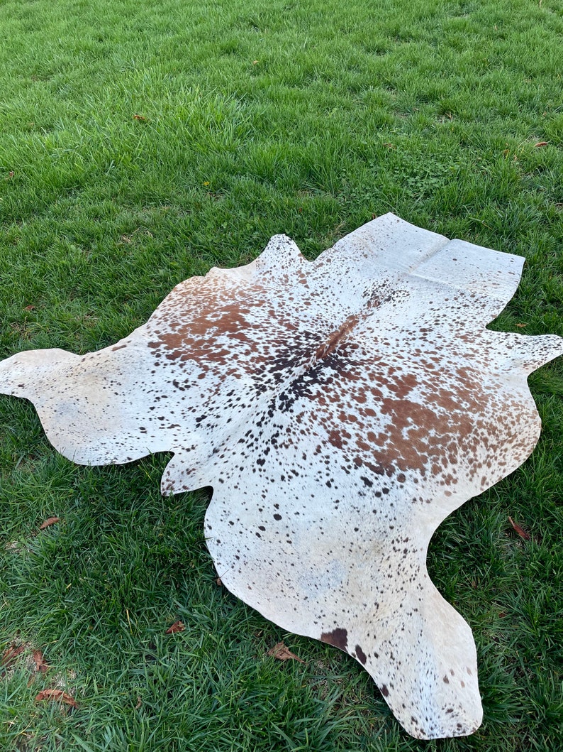 Genuine Tricolor Cowhide Rug Speckled Brazilian Cow Hide Rug Etsy