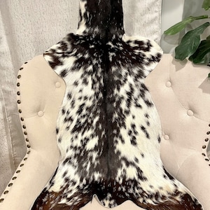 Genuine Tricolor Hair On Goathide Rug, Goat Hide