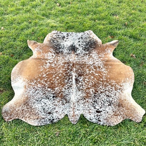 Genuine Tricolor Cowhide Rug, Speckled Brazilian Cow Hide Rug image 1