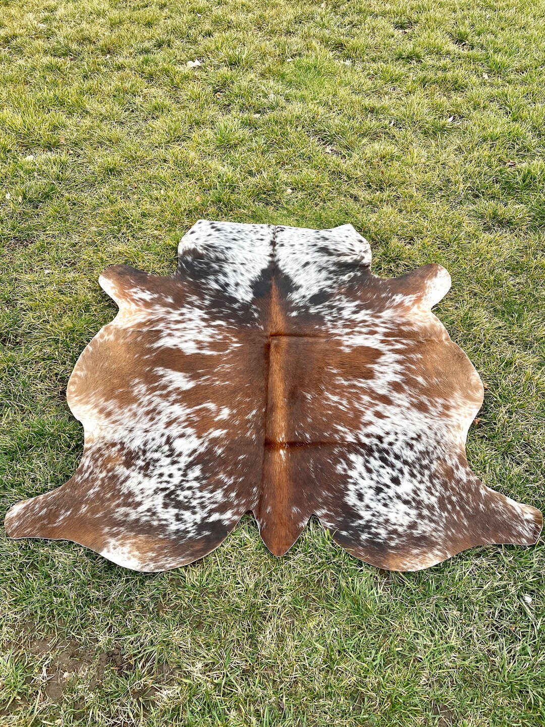 Genuine Tricolor Cowhide Rug, Speckled Brazilian Cow Hide Rug Etsy