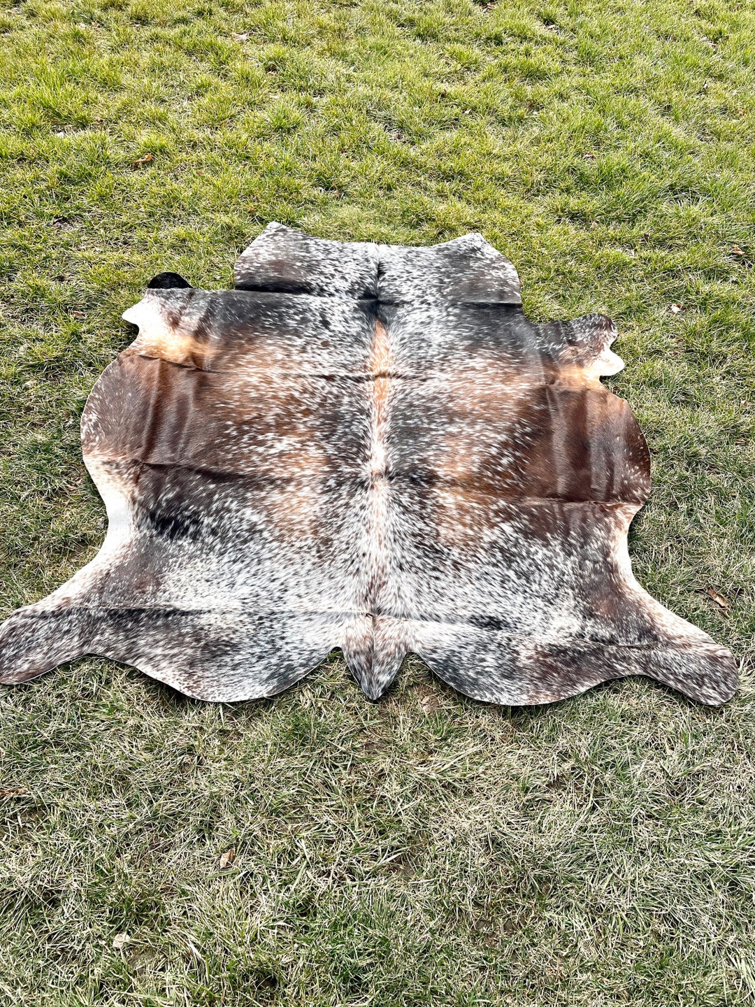 Genuine Tricolor Cowhide Rug, Speckled Brazilian Cow Hide Rug Etsy