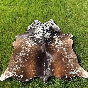 Genuine Tricolor Cowhide Rug, Speckled Brazilian Cow Hide Rug image 6