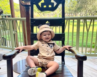 Wild Safari Mouse Shirt Romper Outfit
