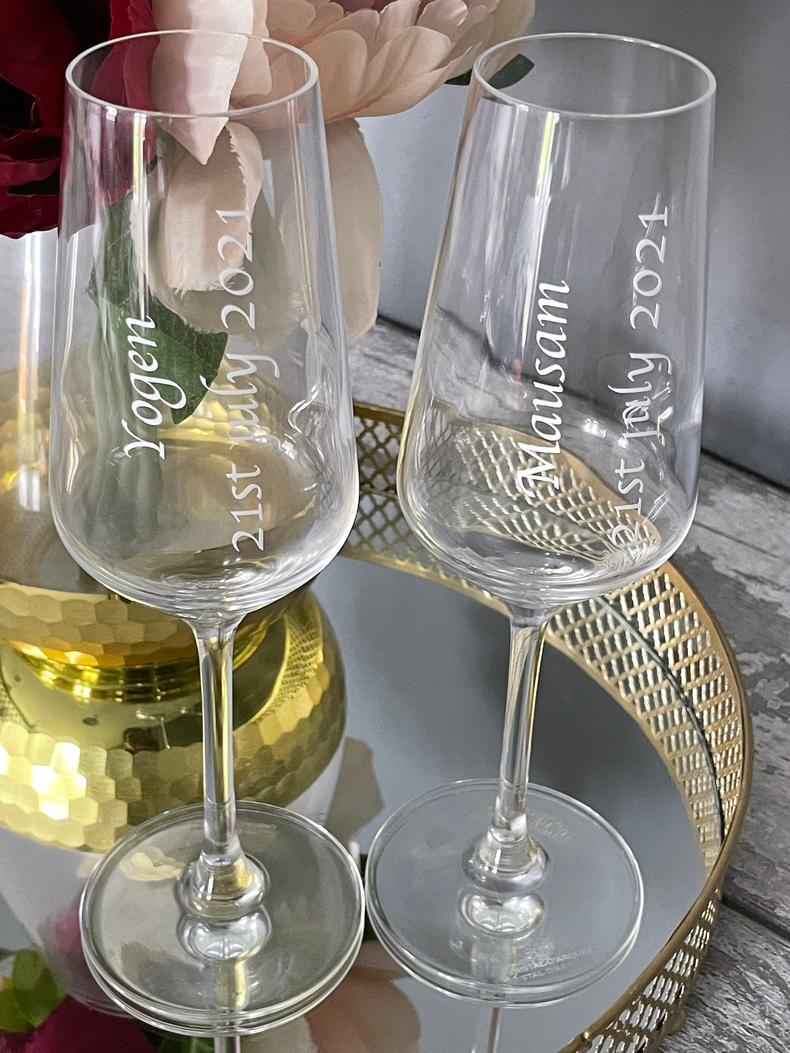 Personalised champagne flutes/Wedding gifts/Bridal shower Etsy