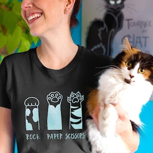 Rock Paper Scissors Shirt, Gift For Cat Lovers, Funny Cat Paw Shirt, Animal Shirt, Funny Cat Tee, Pet Animal Shirt
