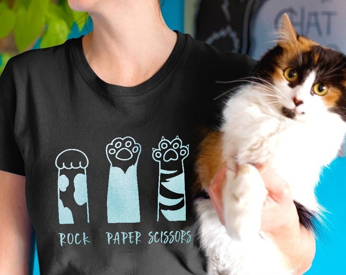 Rock Paper Scissors Shirt, Gift For Cat Lovers, Funny Cat Paw Shirt, Animal Shirt, Funny Cat Tee, Pet Animal Shirt