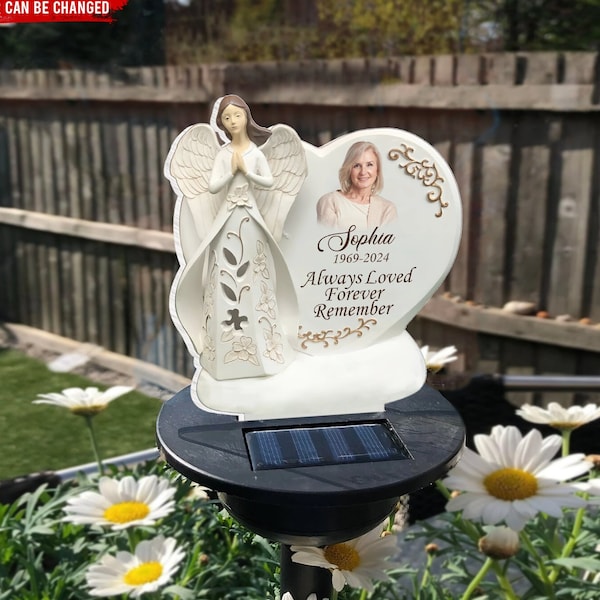 Always Loved Forever Remember, Personalized Solar Light, Memorial Gift for Loss of Loved One, In Loving Gift, Solar Power Memorial Garden