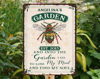 And Into The Garden I Go - Personalized Garden Metal Sign - Custom Metal Sign - Garden Decor - Gift For Gardener - Garden Sign - Garden Gift