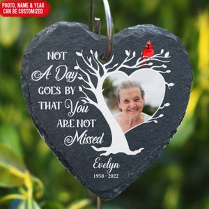 Personalized Slate | Not A Day Goes By That You Are Not Missed | Memorial Slate | In Loving Memory | Grave Marker | Memorial Gift