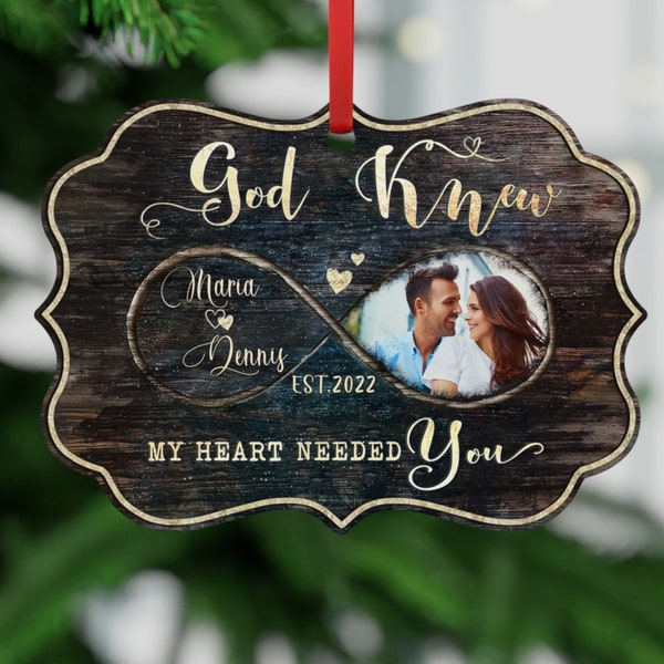 Personalized Hugging Couple Door Sign - Christmas Gift Idea For Couple - God Knew My Heart Needed You