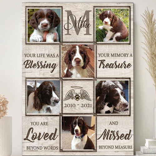 Custom Photo Pet Memorial Canvas Dog Passed Away Gift Pets Etsy