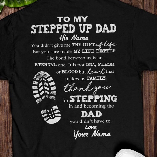 Personalized Bonus Dad Father Day shirt, Step Dad Father's Day Gift, Gift For Step Up Dad, Father's Day Gift From Wife, From Kid