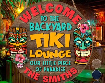 Welcome To The Backyard Tiki Bar-Customized Tiki Bar Wood Sign, Summer Tropical Poolside Decor,Tiki Bar,Tiki Lounge,Beach Bar, Summer Decor