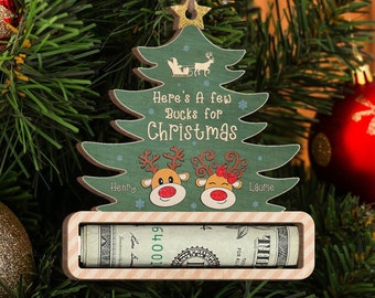 Christmas Tree A Few Bụcks For Christmas, Personalized Ornament, Money Holder Ornament, Cash Gift Holder, Gift Exchanged, Kid Ornament