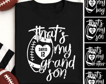 Das ist mein Enkel - Personalisiertes Fußballliebhaber-T-Shirt, kundenspezifischer Lieblingsspieler für Oma-Fußballspieltag, das ist mein Enkel-Hemd-T-Stück