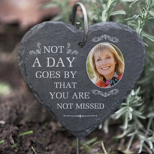 Oval Frame - Not A Day Goes By That You Are Not Missed | Personalized Slate | Memorial Slate | In Loving Memory | Grave Marker