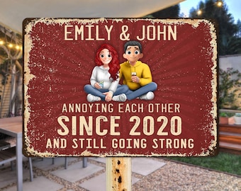 Annoy Each Other And Still Going Strong - Personalized Funny Couple Gift, Romantic Gift for Anniversary, Wedding,Custom Names & Date