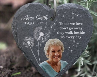 Dandelion Memorial Gift, Those We Love Don’t Go Away - Personalized Slate, In Loving Memory, Loss Of Loved One, Remembrance Gift