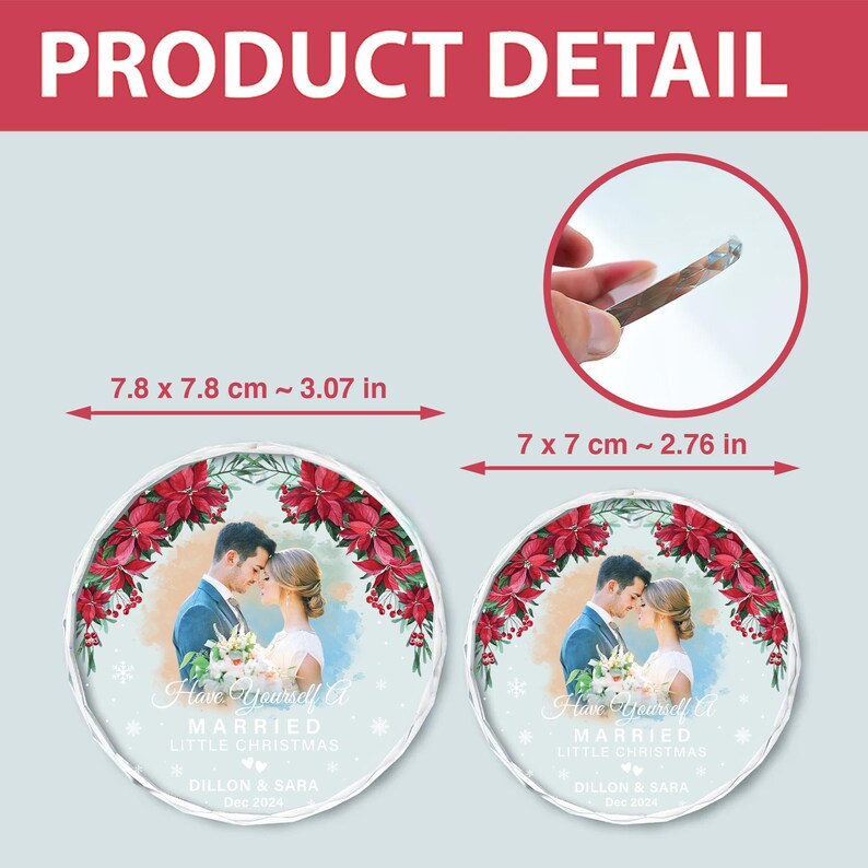 Have Yourself A Married Little Christmas Personalized Glass Ornament