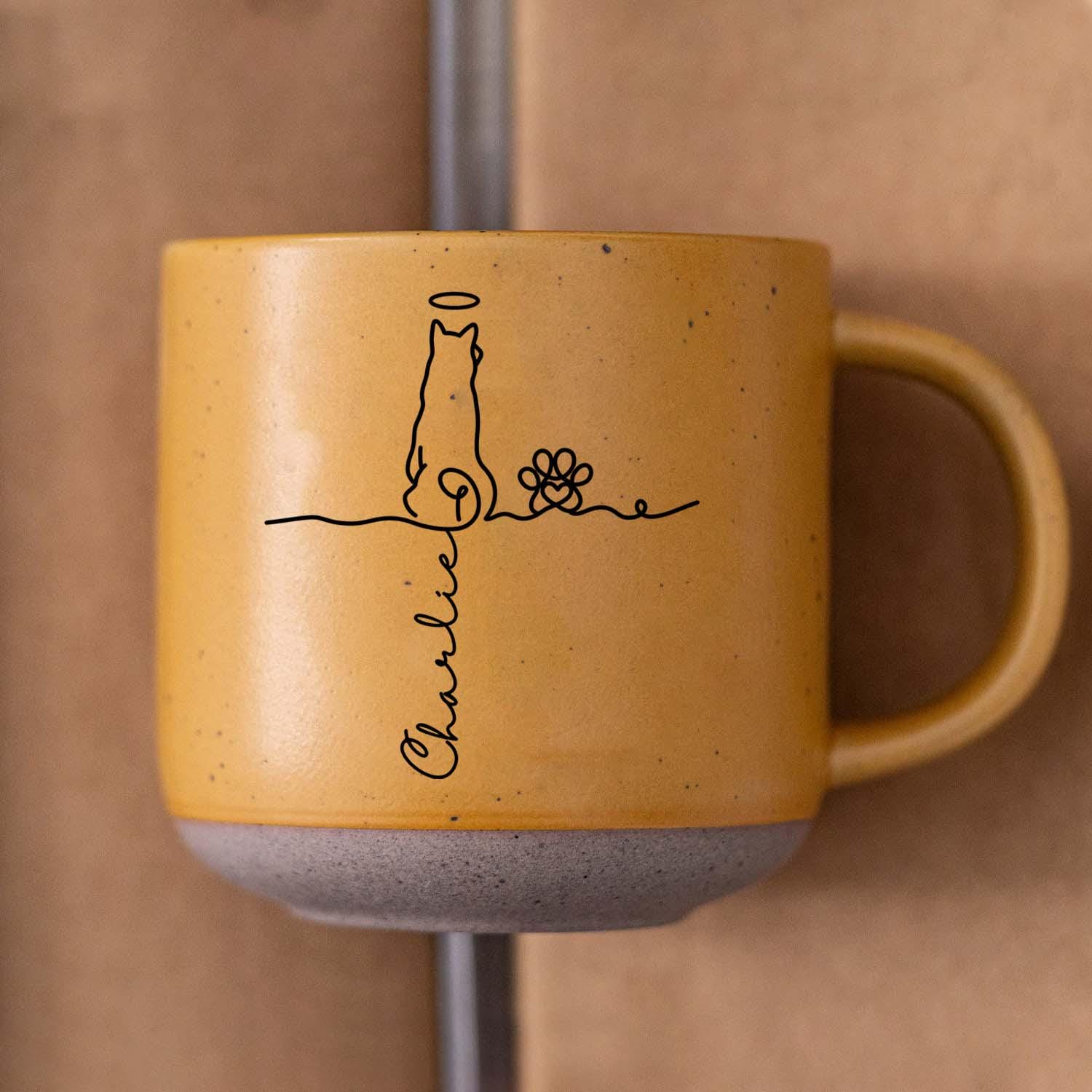 Cute Dogs Line Art - Personalized Dog Pottery Mug, Dog Lover Gift, Gift for Dog Owner, Cute Dog Coffee Mug, Pet Lover, Animal Cup, Pet Gift