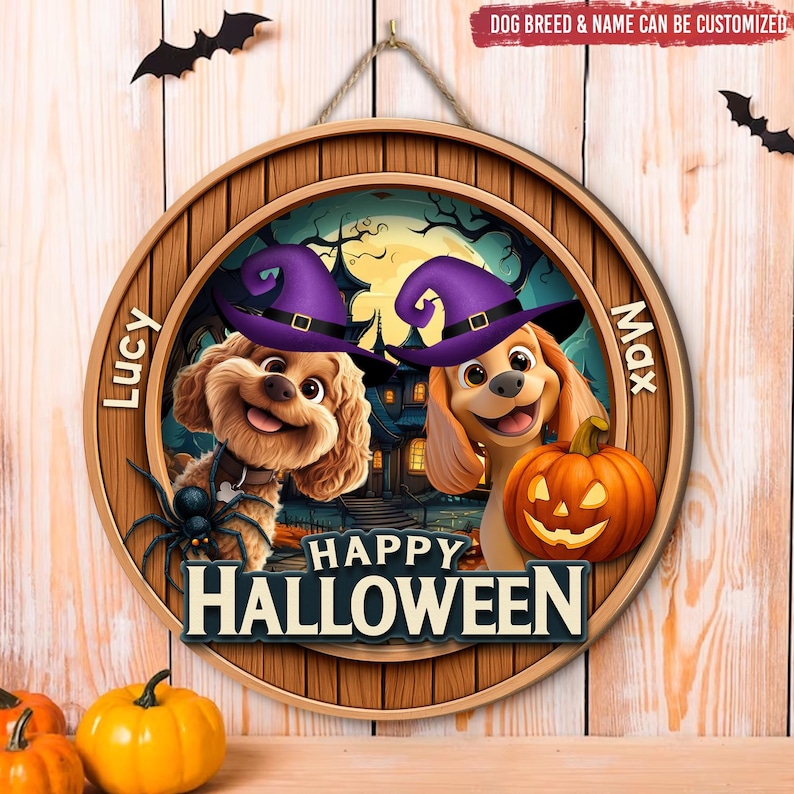 Personalized Happy Halloween Welcome Sign.