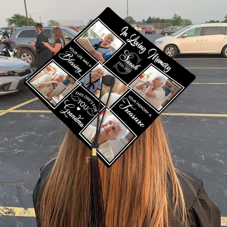 Personalized Photo Memorial Graduation Cap Topper, Loved Beyond Words ...