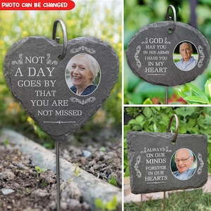 Oval Frame - Not A Day Goes By That You Are Not Missed | Personalized Slate | Memorial Slate | In Loving Memory | Grave Marker